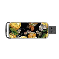 Embroidery Blossoming Lemons Butterfly Seamless Pattern Portable Usb Flash (one Side) by BangZart