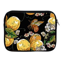 Embroidery Blossoming Lemons Butterfly Seamless Pattern Apple Ipad 2/3/4 Zipper Cases by BangZart