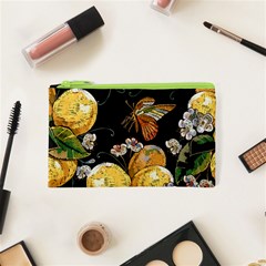 Embroidery Blossoming Lemons Butterfly Seamless Pattern Cosmetic Bag (xs) by BangZart