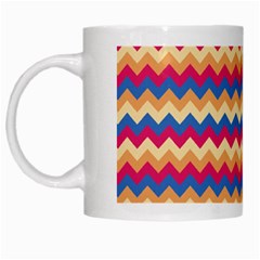 Zigzag Pattern Seamless Zig Zag Background Color White Mugs by BangZart