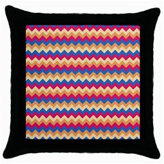 Zigzag Pattern Seamless Zig Zag Background Color Throw Pillow Case (black) by BangZart