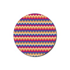 Zigzag Pattern Seamless Zig Zag Background Color Rubber Coaster (round)  by BangZart