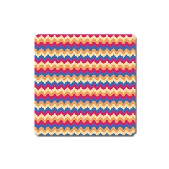 Zigzag Pattern Seamless Zig Zag Background Color Square Magnet by BangZart