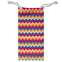 Zigzag Pattern Seamless Zig Zag Background Color Jewelry Bag by BangZart