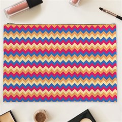 Zigzag Pattern Seamless Zig Zag Background Color Cosmetic Bag (xxl)