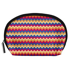 Zigzag Pattern Seamless Zig Zag Background Color Accessory Pouch (large) by BangZart