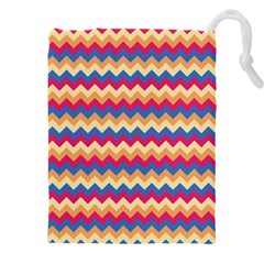 Zigzag Pattern Seamless Zig Zag Background Color Drawstring Pouch (5xl) by BangZart