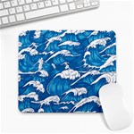 Storm waves seamless pattern raging ocean water sea wave vintage japanese storms print illustration Large Mousepads Front