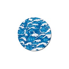 Storm Waves Seamless Pattern Raging Ocean Water Sea Wave Vintage Japanese Storms Print Illustration Golf Ball Marker by BangZart