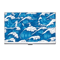 Storm Waves Seamless Pattern Raging Ocean Water Sea Wave Vintage Japanese Storms Print Illustration Business Card Holder by BangZart