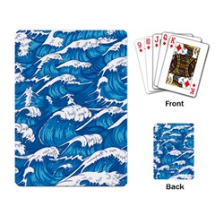 Storm Waves Seamless Pattern Raging Ocean Water Sea Wave Vintage Japanese Storms Print Illustration Playing Cards Single Design (rectangle) by BangZart