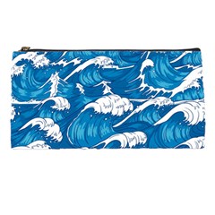 Storm Waves Seamless Pattern Raging Ocean Water Sea Wave Vintage Japanese Storms Print Illustration Pencil Case by BangZart