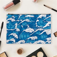 Storm Waves Seamless Pattern Raging Ocean Water Sea Wave Vintage Japanese Storms Print Illustration Cosmetic Bag (large) by BangZart