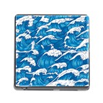 Storm waves seamless pattern raging ocean water sea wave vintage japanese storms print illustration Memory Card Reader (Square 5 Slot) Front