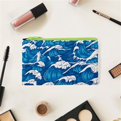 Storm Waves Seamless Pattern Raging Ocean Water Sea Wave Vintage Japanese Storms Print Illustration Cosmetic Bag (xs) by BangZart