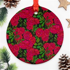 Seamless Pattern With Colorful Bush Roses Ornament (round) by BangZart