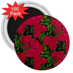 Seamless Pattern With Colorful Bush Roses 3  Magnets (100 Pack) by BangZart