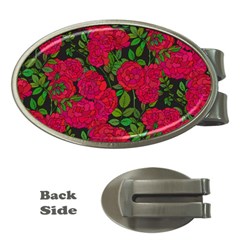 Seamless Pattern With Colorful Bush Roses Money Clips (oval)  by BangZart