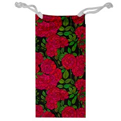 Seamless Pattern With Colorful Bush Roses Jewelry Bag by BangZart