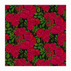 Seamless Pattern With Colorful Bush Roses Medium Glasses Cloth by BangZart