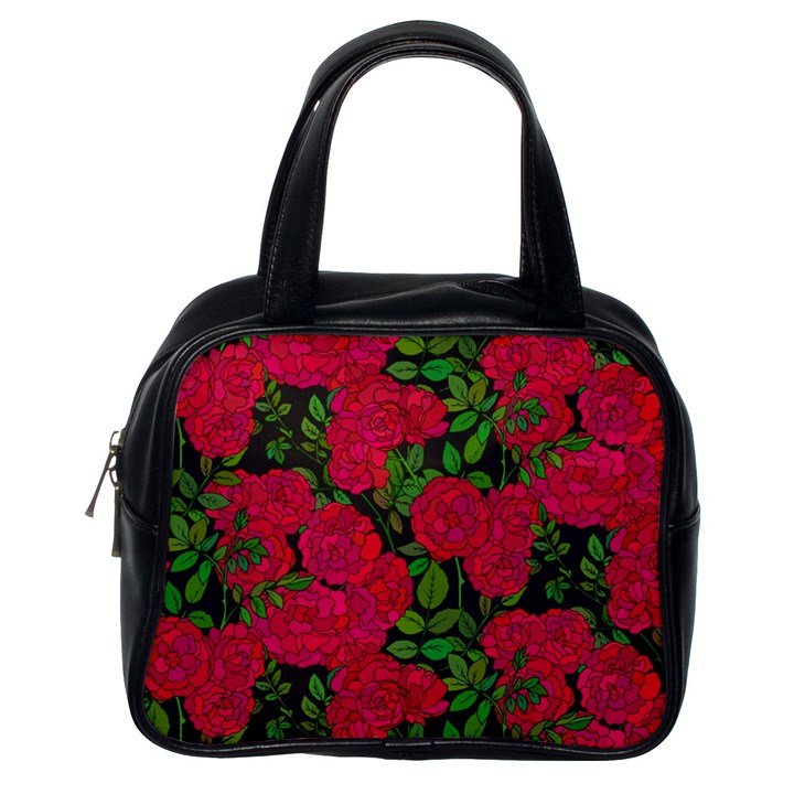 Seamless pattern with colorful bush roses Classic Handbag (One Side)