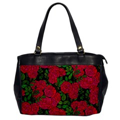 Seamless Pattern With Colorful Bush Roses Oversize Office Handbag