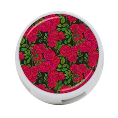 Seamless Pattern With Colorful Bush Roses 4-port Usb Hub (one Side)