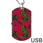 Seamless pattern with colorful bush roses Dog Tag USB Flash (Two Sides) Back