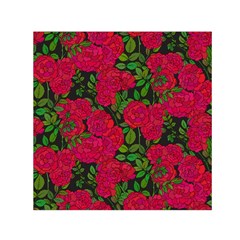 Seamless Pattern With Colorful Bush Roses Small Satin Scarf (square) by BangZart