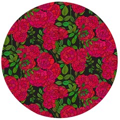 Seamless Pattern With Colorful Bush Roses Wooden Bottle Opener (round) by BangZart