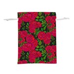 Seamless pattern with colorful bush roses Lightweight Drawstring Pouch (L) Back