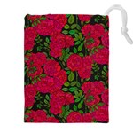 Seamless pattern with colorful bush roses Drawstring Pouch (4XL) Front