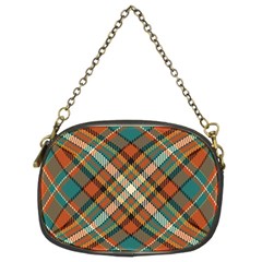 Tartan Scotland Seamless Plaid Pattern Vector Retro Background Fabric Vintage Check Color Square Chain Purse (two Sides)