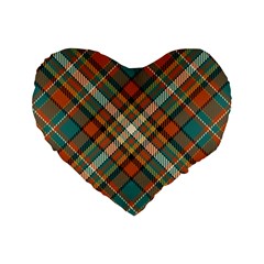 Tartan Scotland Seamless Plaid Pattern Vector Retro Background Fabric Vintage Check Color Square Standard 16  Premium Flano Heart Shape Cushions