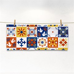 Mexican Talavera Pattern Ceramic Tiles With Flower Leaves Bird Ornaments Traditional Majolica Style Hand Towel by BangZart