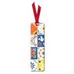 Mexican talavera pattern ceramic tiles with flower leaves bird ornaments traditional majolica style Small Book Marks Front