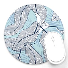 Tropical Flower Seamless Pattern Round Mousepads by BangZart