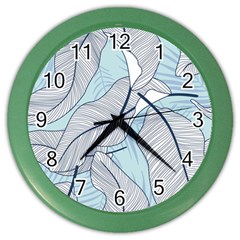 Tropical Flower Seamless Pattern Color Wall Clock by BangZart