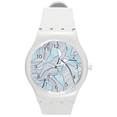 Tropical Flower Seamless Pattern Round Plastic Sport Watch (m) by BangZart