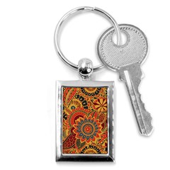 Bright Seamless Pattern With Paisley Elements Hand Drawn Wallpaper With Floral Traditional Key Chain (rectangle) by BangZart