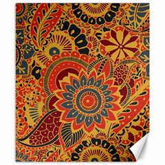 Bright Seamless Pattern With Paisley Elements Hand Drawn Wallpaper With Floral Traditional Canvas 8  X 10  by BangZart