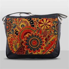 Bright Seamless Pattern With Paisley Elements Hand Drawn Wallpaper With Floral Traditional Messenger Bag by BangZart