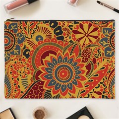 Bright Seamless Pattern With Paisley Elements Hand Drawn Wallpaper With Floral Traditional Cosmetic Bag (xxxl) by BangZart