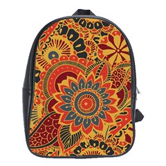 Bright Seamless Pattern With Paisley Elements Hand Drawn Wallpaper With Floral Traditional School Bag (xl) by BangZart