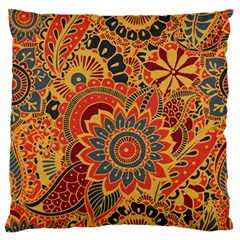 Bright Seamless Pattern With Paisley Elements Hand Drawn Wallpaper With Floral Traditional Standard Flano Cushion Case (one Side) by BangZart