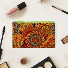 Bright Seamless Pattern With Paisley Elements Hand Drawn Wallpaper With Floral Traditional Cosmetic Bag (xs) by BangZart