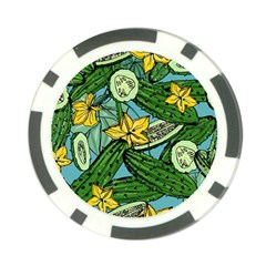 Seamless Pattern With Cucumber Slice Flower Colorful Hand Drawn Background With Vegetables Wallpaper Poker Chip Card Guard by BangZart