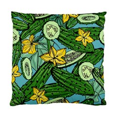 Seamless Pattern With Cucumber Slice Flower Colorful Hand Drawn Background With Vegetables Wallpaper Standard Cushion Case (one Side) by BangZart