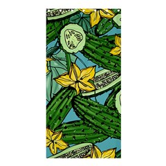 Seamless Pattern With Cucumber Slice Flower Colorful Hand Drawn Background With Vegetables Wallpaper Shower Curtain 36  X 72  (stall)  by BangZart