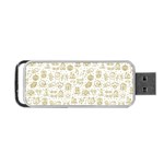 Birthday party seamless pattern gold party decor elements birthday cake gift confetti festive event  Portable USB Flash (Two Sides) Back